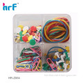 colorful Paper Clip Set With Rubber Bands